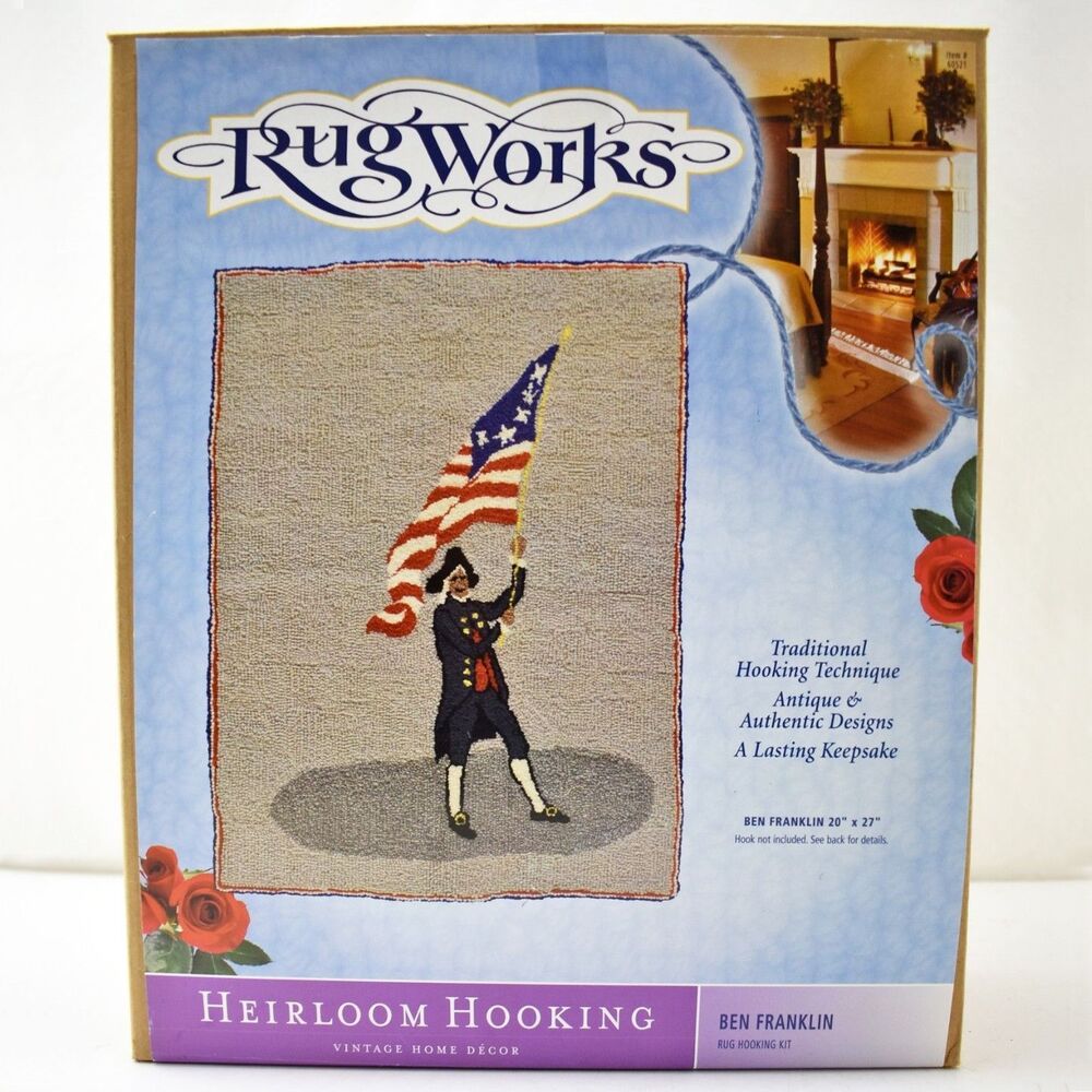 Ben Franklin Heirloom Hooking Rug Kit Printed Jute Backing RugWorks 20" x 27"